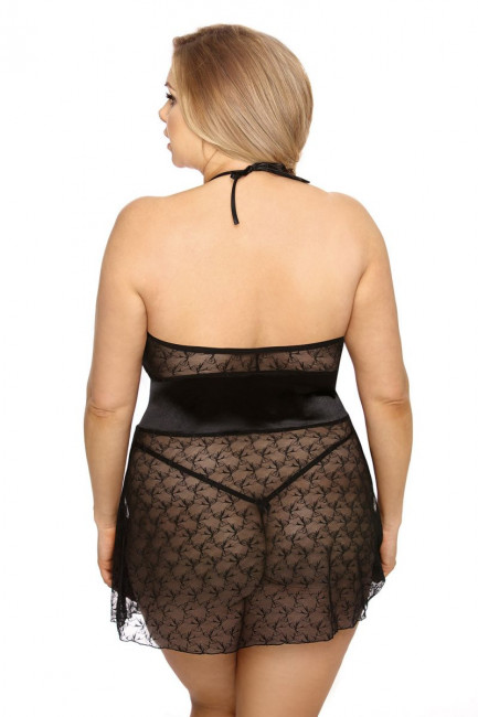 Кокетливая кружевная сорочка Rhiannon с узором в виде бантиков Кокетливая кружевная сорочка Rhiannon с узором в виде бантиков