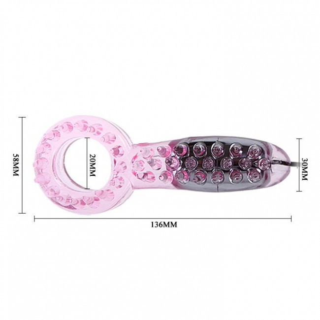 Нежно-розовое эрекционное кольцо с вибратором