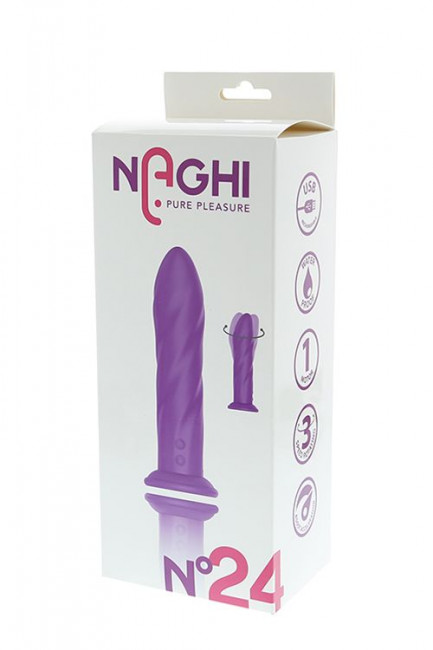 Фиолетовый вибратор-ротатор NAGHI NO.24 RECHARGEABLE VIBRATOR - 17,5 см.