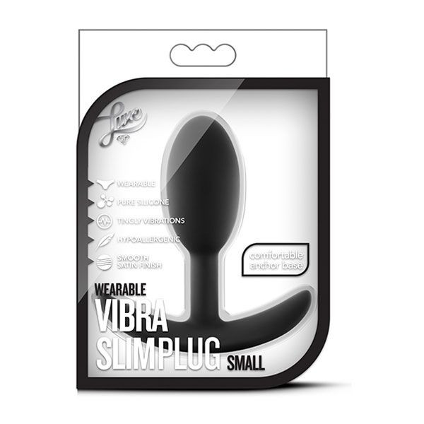 Черная анальная пробка Wearable Vibra Slim Plug Small - 8,9 см. 