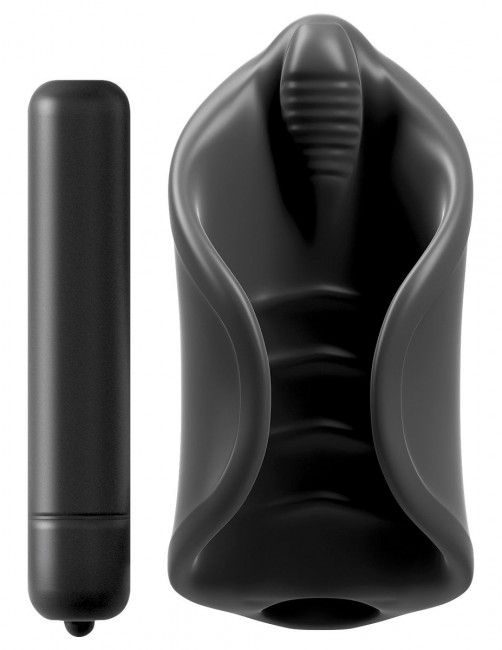 Чёрный мастурбатор Vibrating Silicone Stimulator с вибрацией Чёрный мастурбатор Vibrating Silicone Stimulator с вибрацией