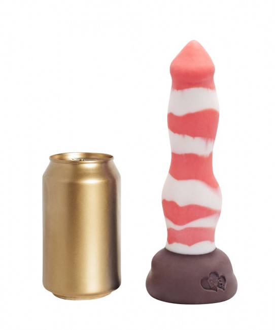 Красно-белый фаллоимитатор "Лис Small" - 21,5 см.