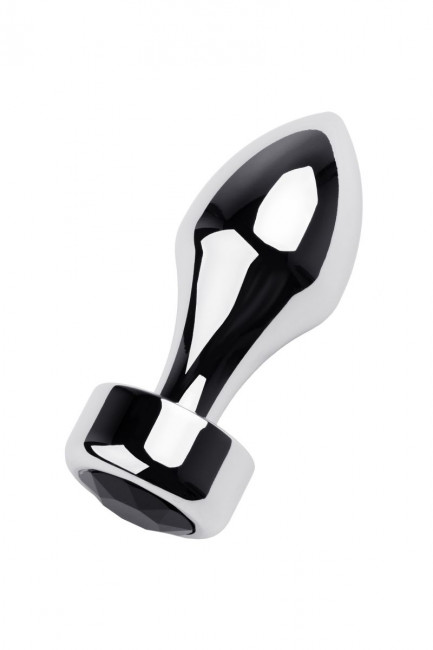 Серебристая анальная втулка с чёрным кристаллом в основании - 10,5 см. Серебристая анальная втулка с чёрным кристаллом в основании - 10,5 см.