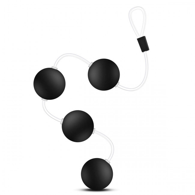 Чёрные анальные шарики Performance Pleasure Balls