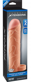 Телесная насадка с кольцом Perfect 2" Extension with Ball Strap - 19 см.