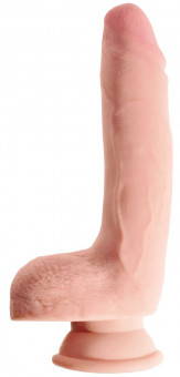 Телесный фаллоимитатор на присоске 9" Triple Density Cock with Balls - 24,1 см.