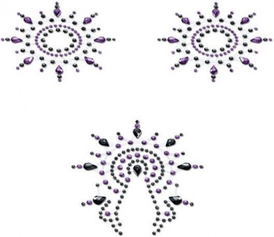 Набор наклеек из фиолетовых и черных страз Petits Joujoux Gloria