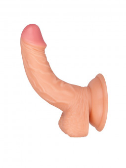 Чуть изогнутый фаллоимитатор с присоской - 13 см.