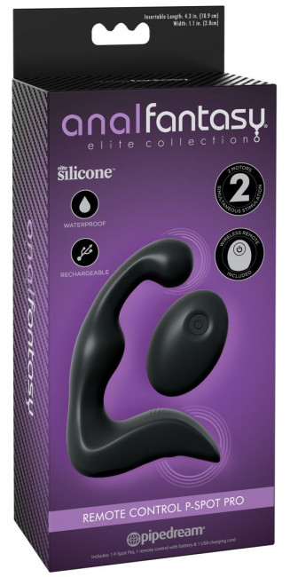 Черный вибромассажер простаты с пультом ДУ Control P-Spot Pro Черный вибромассажер простаты с пультом ДУ Control P-Spot Pro