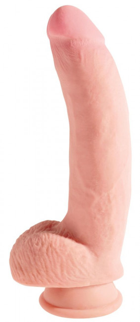 Телесный фаллоимитатор на присоске 10" Triple Density Cock with Balls - 26,7 см.