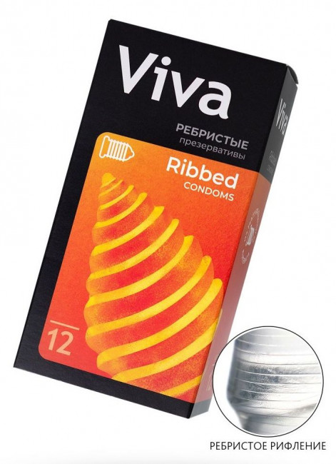 Ребристые презервативы VIVA Ribbed - 12 шт. Ребристые презервативы VIVA Ribbed - 12 шт.