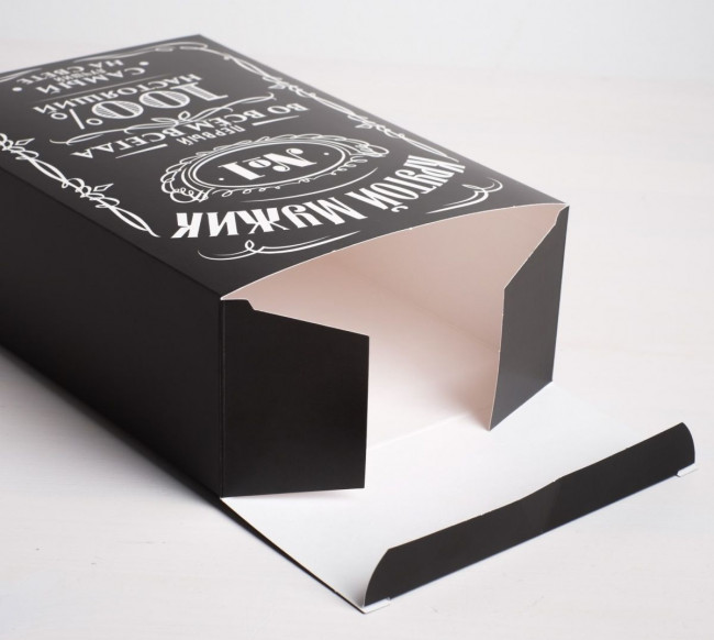 Складная коробка "Крутой мужик" - 16 х 23 см.