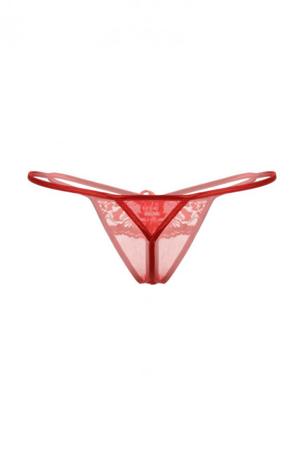Ажурные трусики-стринг с разрезом