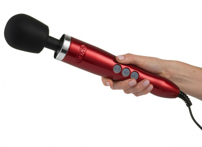 Красный вибратор Doxy Die Cast Wand Massager - 34 см.