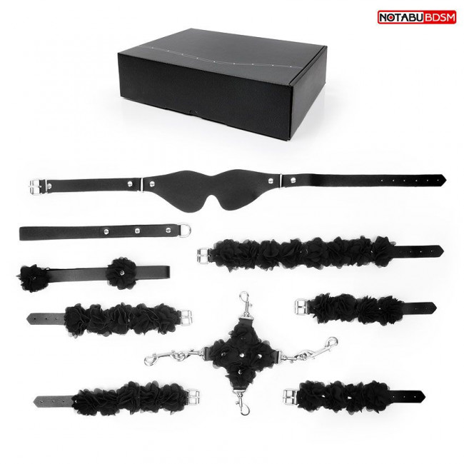 Стильный черный набор БДСМ в сумке Стильный черный набор БДСМ в сумке