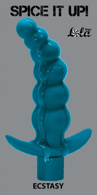 Бирюзовая анальная ёлочка с вибрацией Ecstasy - 14 см. Бирюзовая анальная ёлочка с вибрацией Ecstasy - 14 см.