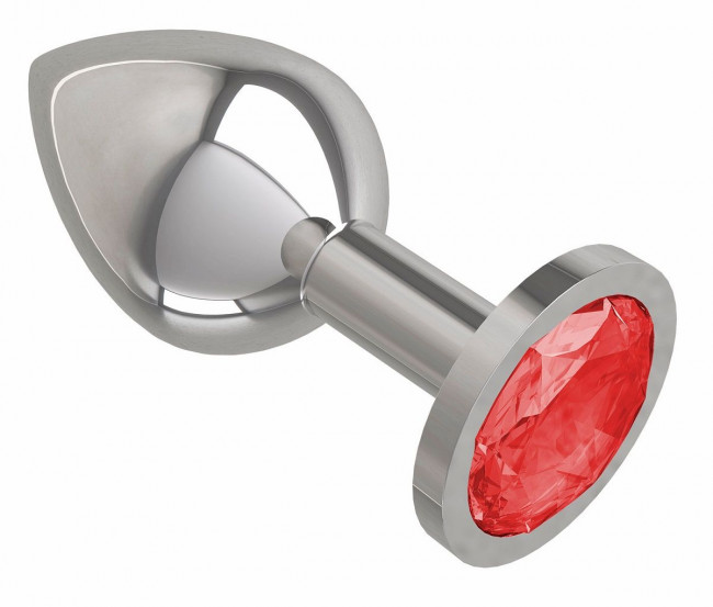 Серебристая средняя пробка с красным кристаллом - 8,5 см. Серебристая средняя пробка с красным кристаллом - 8,5 см.