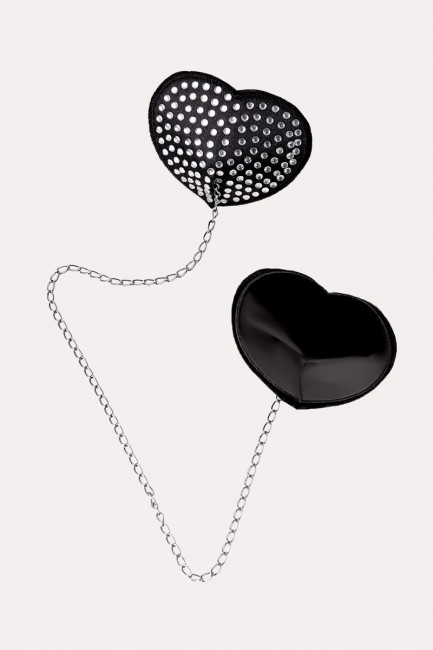 Обольстительные пэстис в форме сердец со стразами и цепочкой Обольстительные пэстис в форме сердец со стразами и цепочкой