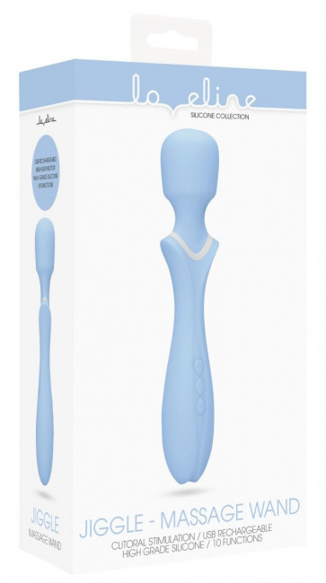 Голубой вибромассажер-жезл Jiggle Голубой вибромассажер-жезл Jiggle