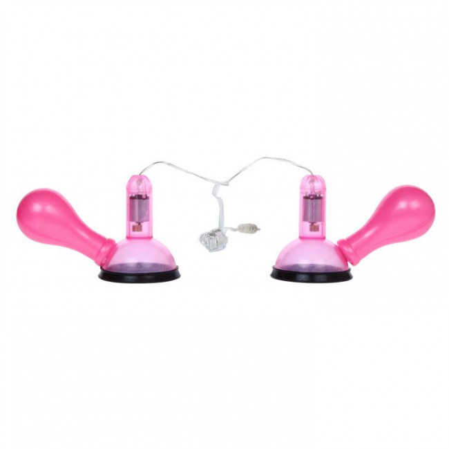 Розовые присоски-вибромассажеры для сосков Розовые присоски-вибромассажеры для сосков