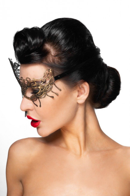 Золотистая карнавальная маска "Капелла"