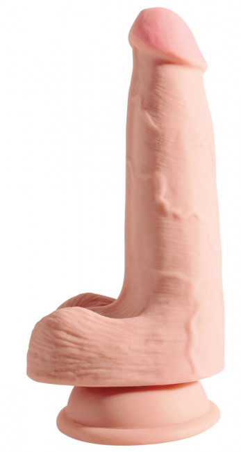 Телесный фаллоимитатор на присоске 5" Triple Density Cock with Balls - 17,78 см.