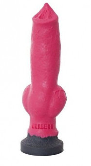Розовый фаллоимитатор собаки "Акита" - 25 см.