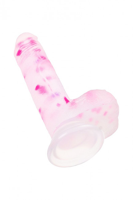 Прозрачный фаллоимитатор Crowley с цветными вкраплениями - 18 см. Прозрачный фаллоимитатор Crowley с цветными вкраплениями - 18 см.