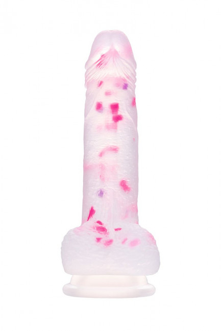 Прозрачный фаллоимитатор Crowley с цветными вкраплениями - 18 см. Прозрачный фаллоимитатор Crowley с цветными вкраплениями - 18 см.