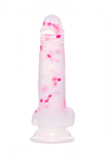 Прозрачный фаллоимитатор Crowley с цветными вкраплениями - 18 см. Прозрачный фаллоимитатор Crowley с цветными вкраплениями - 18 см.
