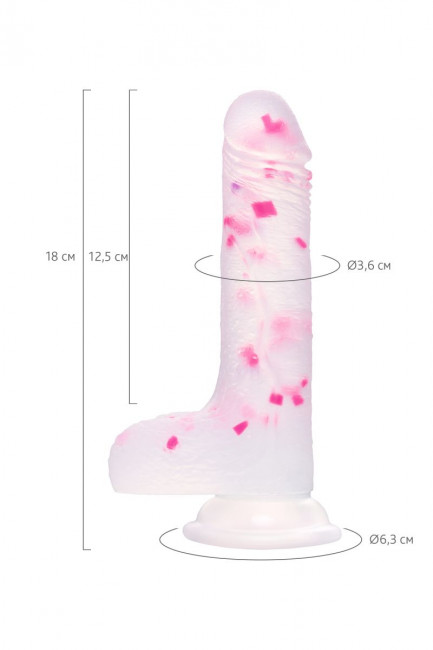 Прозрачный фаллоимитатор Crowley с цветными вкраплениями - 18 см. Прозрачный фаллоимитатор Crowley с цветными вкраплениями - 18 см.