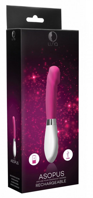 Розовый перезаряжаемый вибратор Asopus - 21 см.