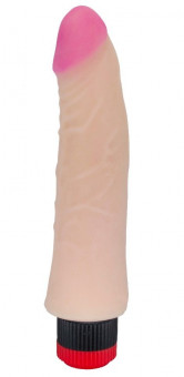 Реалистичный виброфаллос с маленькой головкой - 17,5 см.