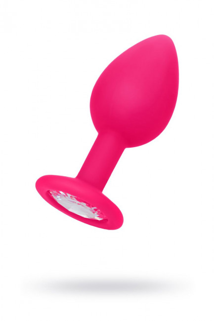 Розовый анальный страз с прозрачным кристаллом - 7,3 см. Розовый анальный страз с прозрачным кристаллом - 7,3 см.