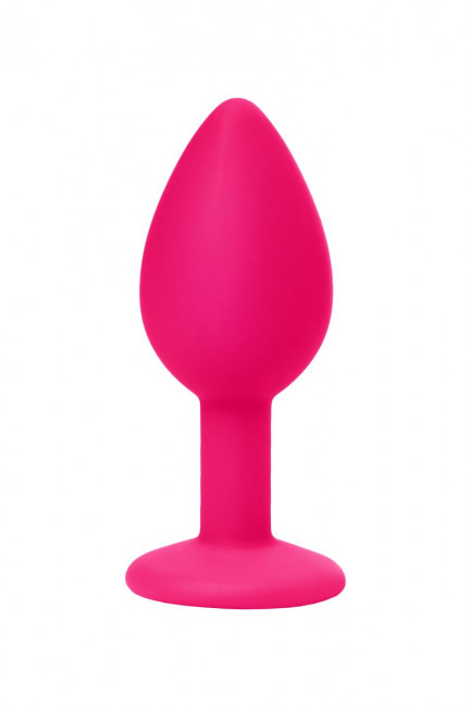 Розовый анальный страз с прозрачным кристаллом - 7,3 см. Розовый анальный страз с прозрачным кристаллом - 7,3 см.