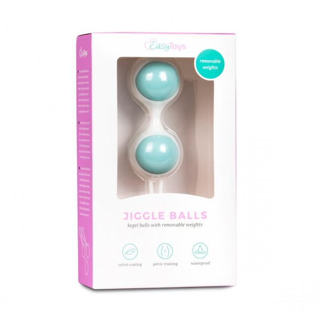 Бело-голубые вагинальные шарики Jiggle Balls Бело-голубые вагинальные шарики Jiggle Balls