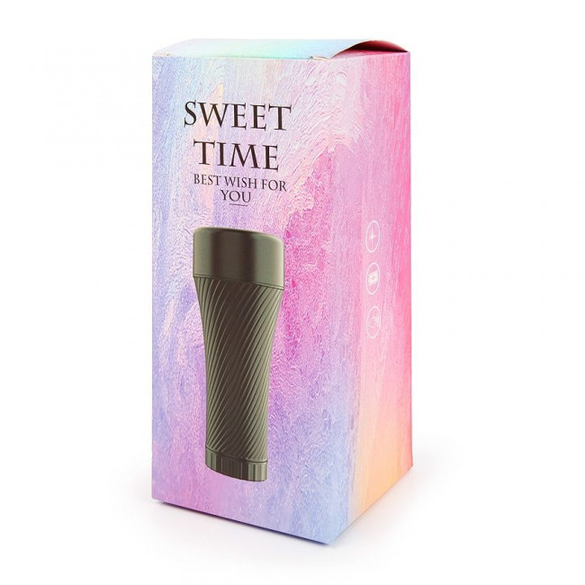 Телесный мастурбатор-вагина Sweet Time в черной колбе Телесный мастурбатор-вагина Sweet Time в черной колбе