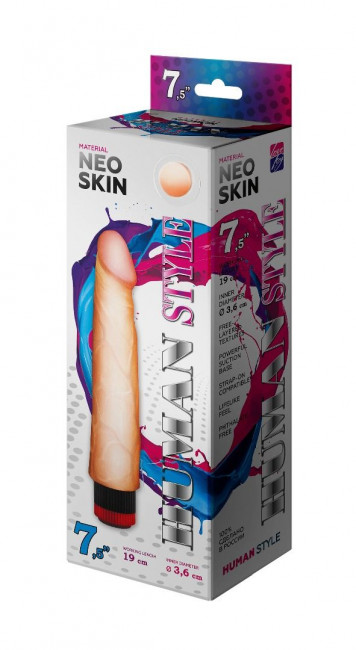 Вибромассажёр HUMAN STYLE 7,5" без мошонки - 19 см. Вибромассажёр HUMAN STYLE 7,5" без мошонки - 19 см.