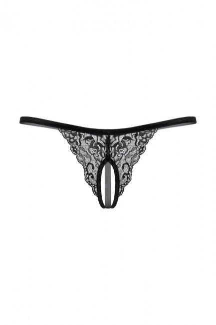 Кружевные трусики-стринг с разрезиком