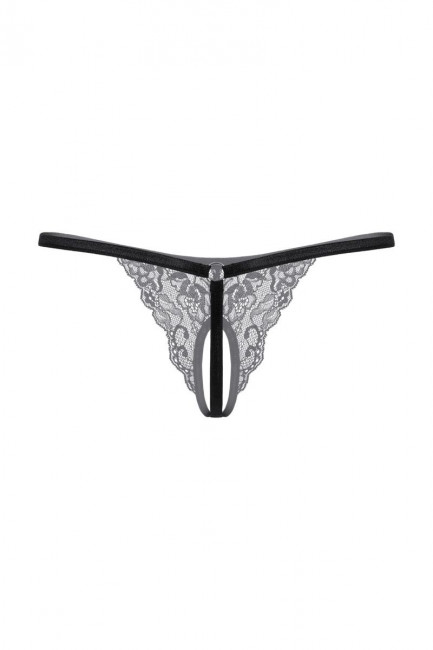 Кружевные трусики-стринг с разрезиком