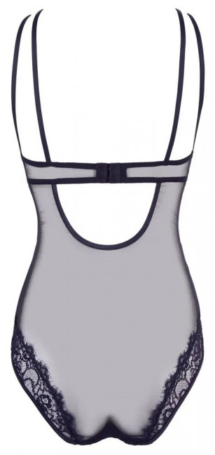 Эффектное полупрозрачное боди с чашками на косточках