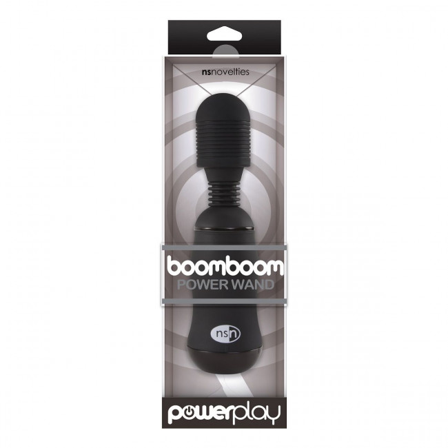 Чёрный вибромассажёр для эрогенных зон BoomBoom Power Wand - 18 см. Чёрный вибромассажёр для эрогенных зон BoomBoom Power Wand - 18 см.