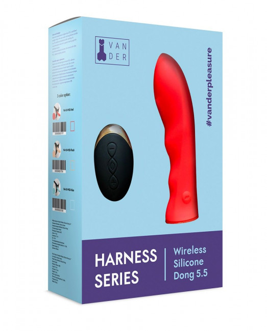 Красный вибрострапон Vander Wireless Silicone Dong - 14 см. Красный вибрострапон Vander Wireless Silicone Dong - 14 см.