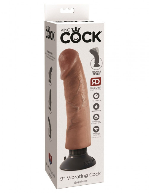 Большой реалистичный вибромассажер-мулат на присоске 9" Vibrating Cock - 24,8 см. Большой реалистичный вибромассажер-мулат на присоске 9" Vibrating Cock - 24,8 см.
