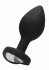 Черная анальная пробка с прозрачным стразом Diamond Heart Butt Plug - 7,3 см.