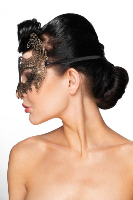 Золотистая карнавальная маска "Рукба"