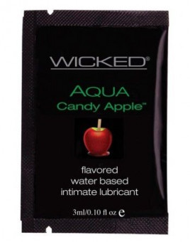 Лубрикант с ароматом сахарного яблока WICKED AQUA Candy Apple - 3 мл.