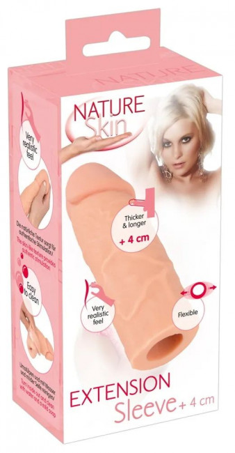 Телесная насадка-реалистик Extension Sleeve - 15,5 см. Телесная насадка-реалистик Extension Sleeve - 15,5 см.