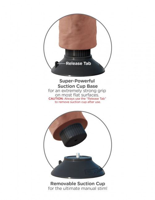 Кофейный вибратор со съемной присоской 7" Vibrating Cock - 20 см.