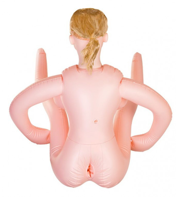 Надувная секс-кукла с реалистичной головой и поднятыми ножками Надувная секс-кукла с реалистичной головой и поднятыми ножками